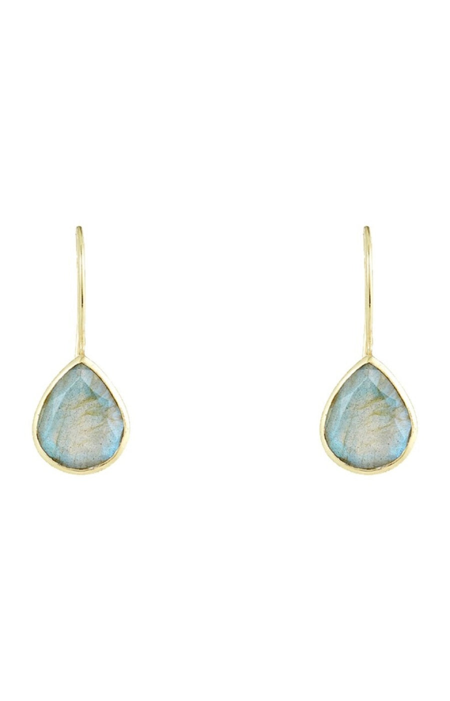 Boucles d'oreilles Rosalie - Laiton doré & labradorite