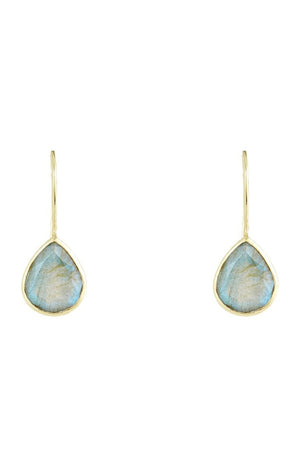 Boucles d'oreilles Rosalie - Laiton doré & labradorite