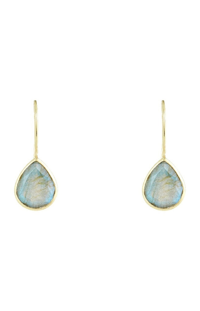 Boucles d'oreilles Rosalie - Laiton doré & labradorite