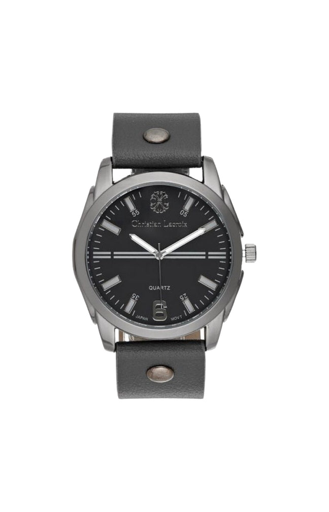 Montre - Polyuréthane gris foncé & acier inoxydable anthracite - Homme