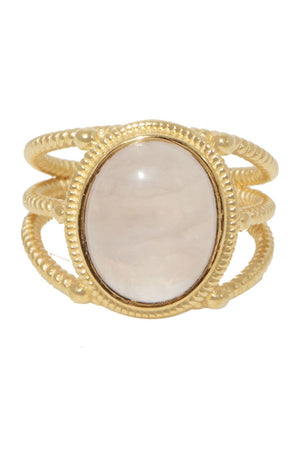 Bague ajustable Soledad - Quartz rose