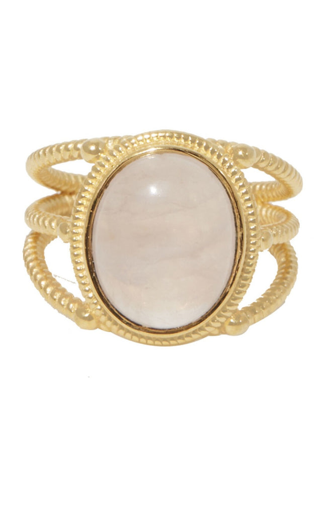 Bague ajustable Soledad - Quartz rose