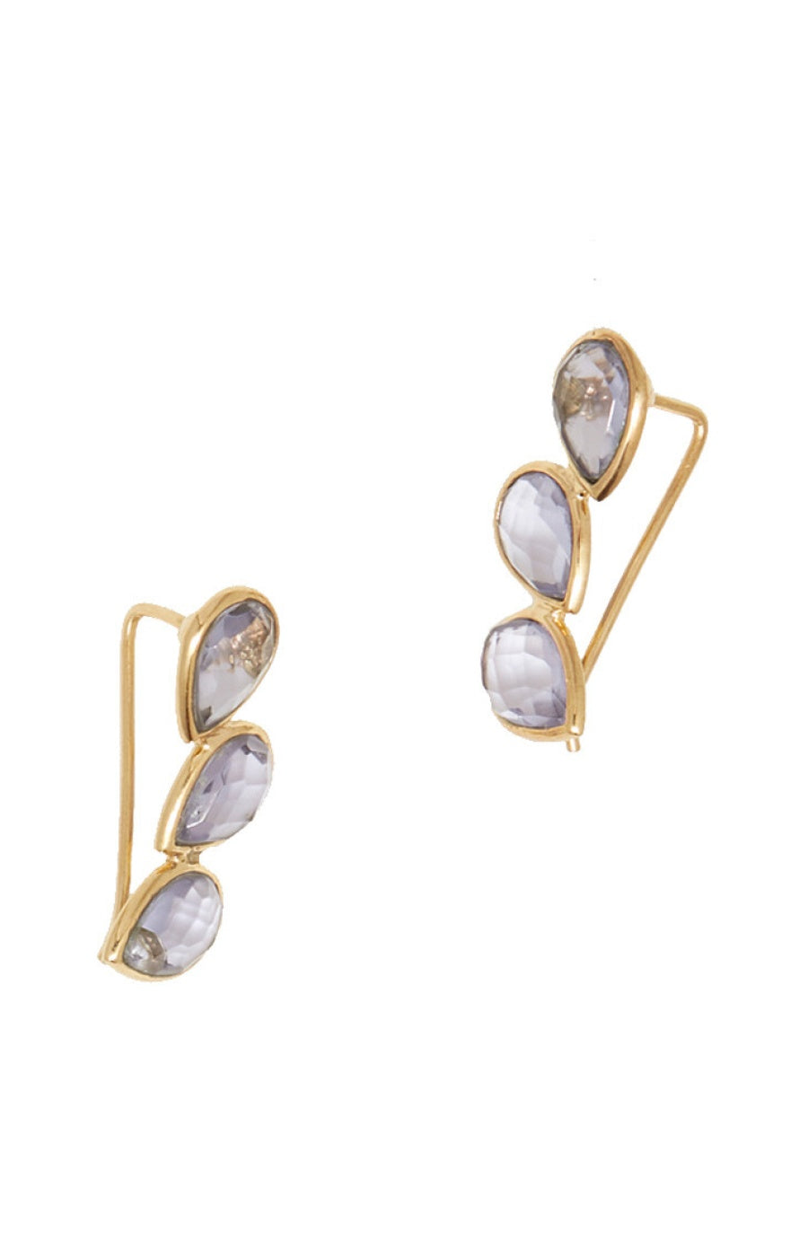 Boucles d'oreilles Vicky - Laiton doré & lolite