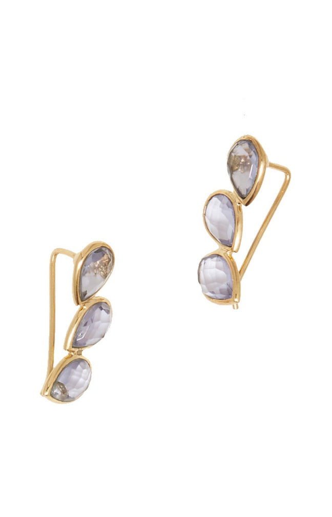Boucles d'oreilles Vicky - Laiton doré & lolite