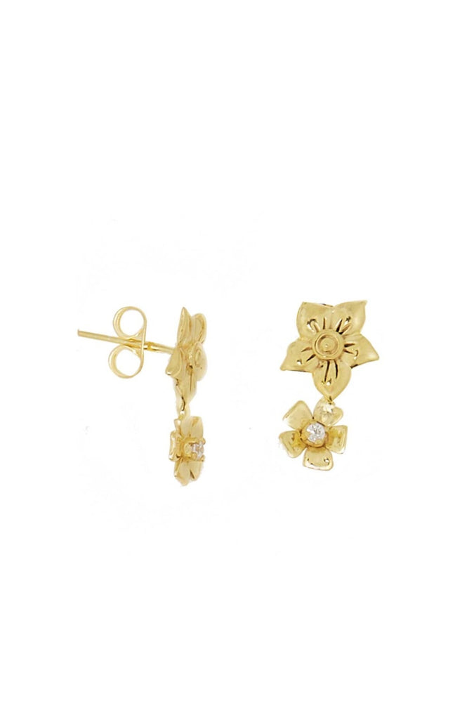 Boucles d'oreilles Quincy - Laiton doré & pierre de lune