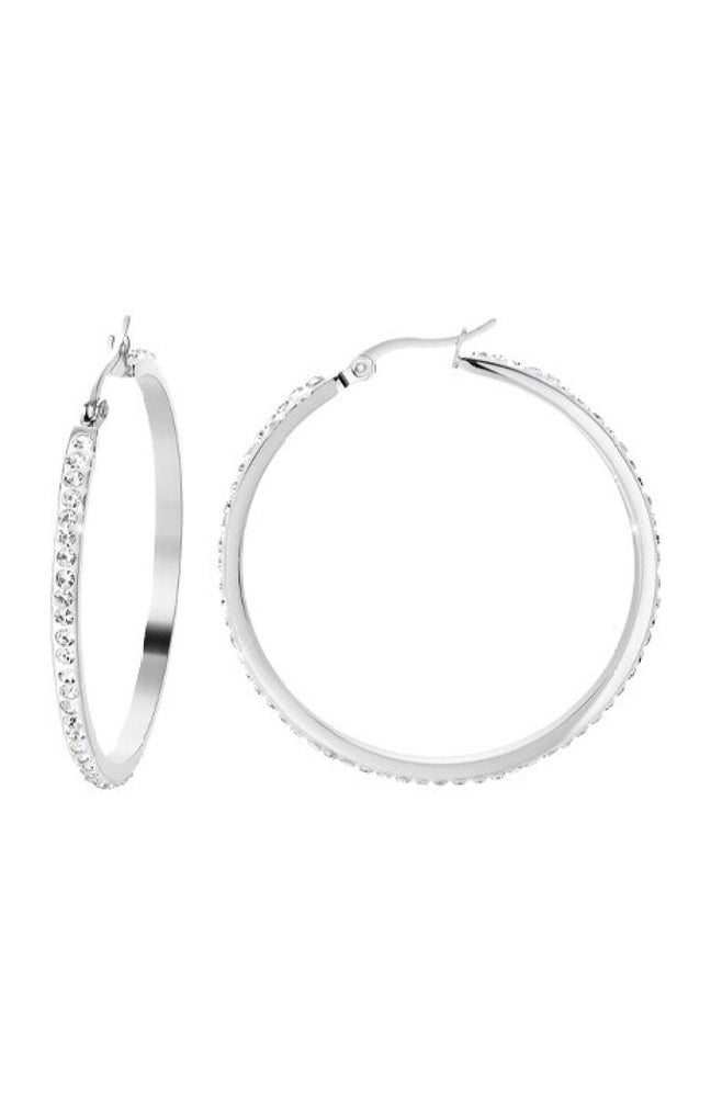 Boucles d'oreilles créoles - Acier inoxydable - Argenté