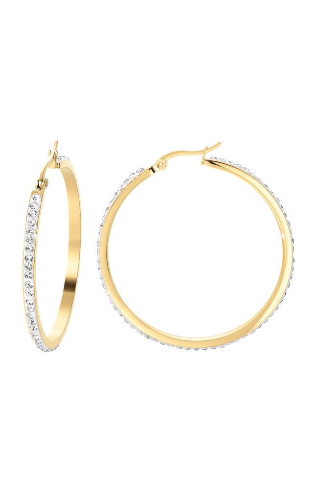 Boucles d'oreilles créoles - Acier inoxydable - Argenté
