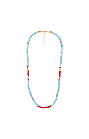Collier - Laiton doré & turquoise