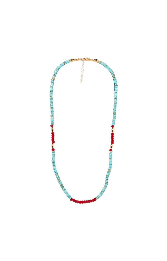 Collier - Laiton doré & turquoise