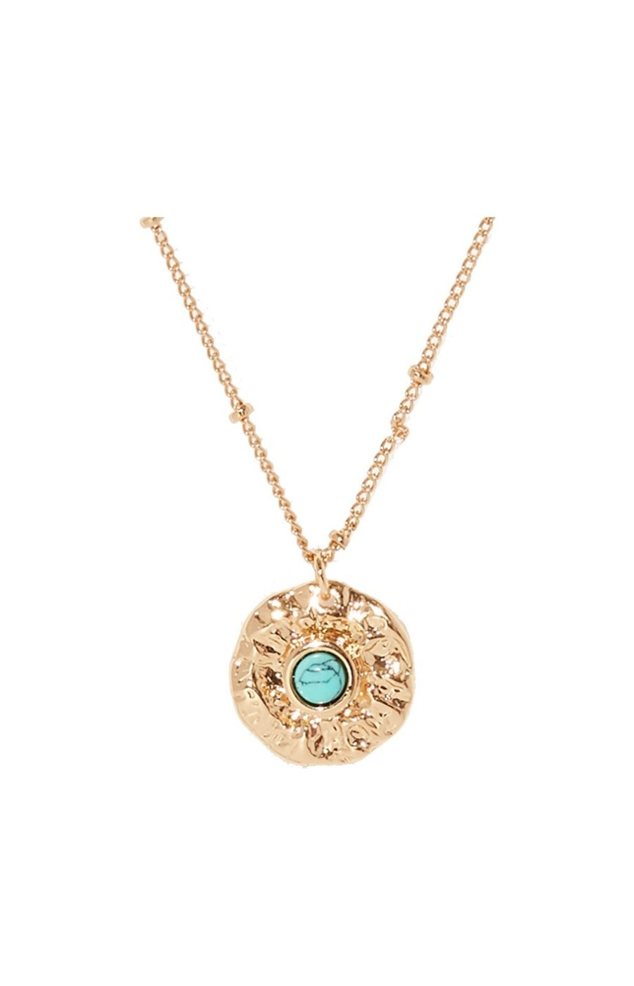 Collier Palawan - Laiton doré & turquoise bleu