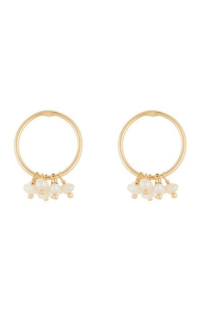 Boucles d'oreilles Nini - Laiton doré & perles