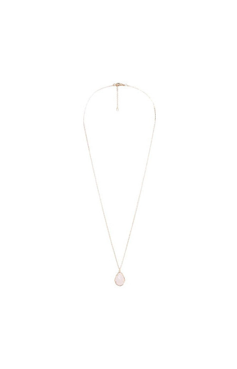 Collier Louane - Laiton doré & quartz rose