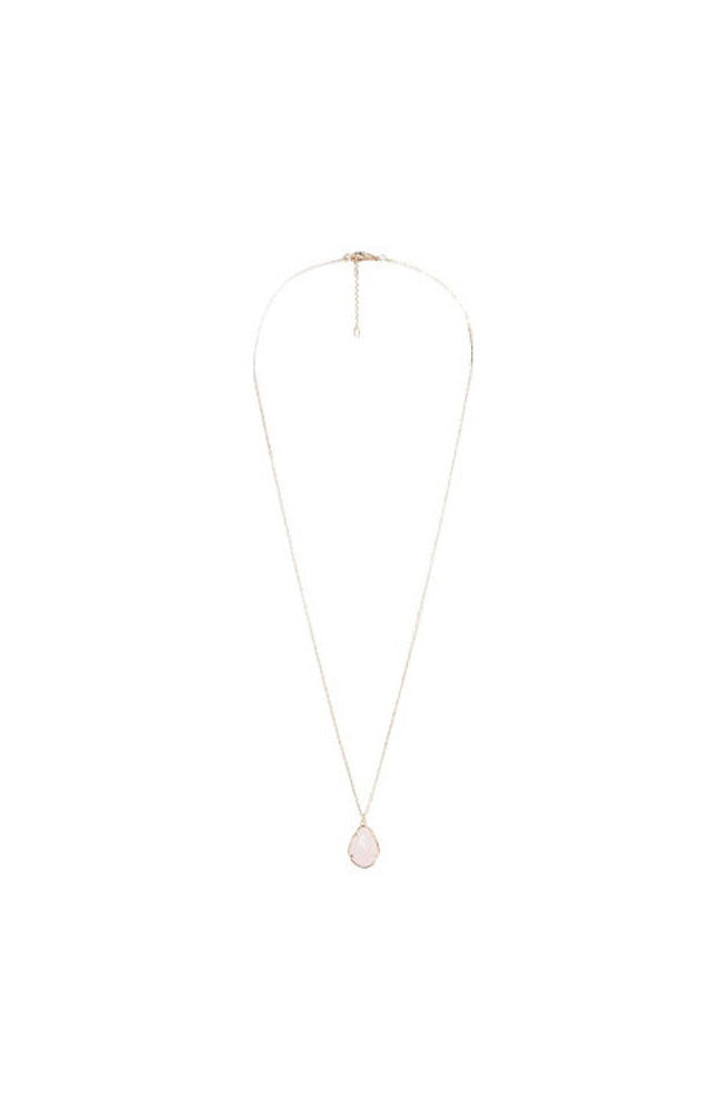 Collier Louane - Laiton doré & quartz rose