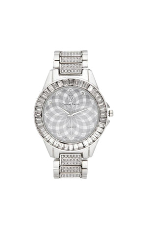 Montre à quartz en acier - Argenté et blanc