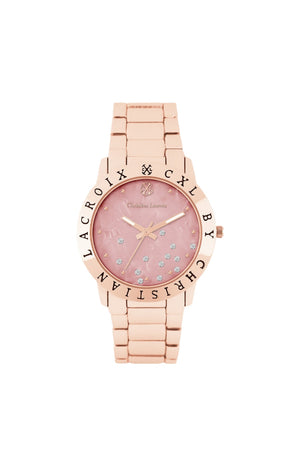 Montre à quartz en acier inoxydable - Rose gold