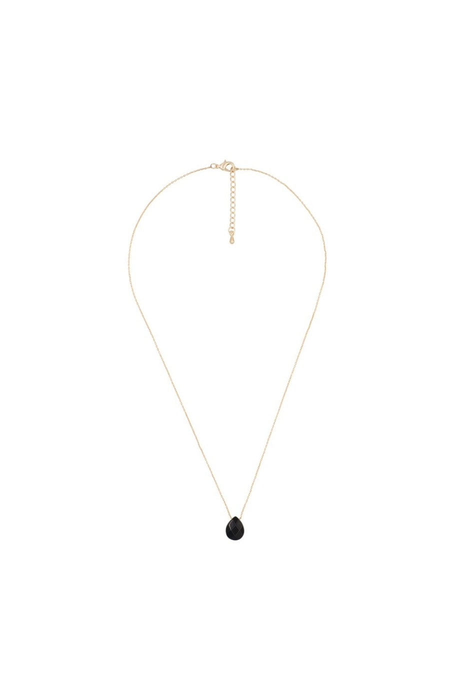 Collier Ivica - Laiton doré & obsidienne noire