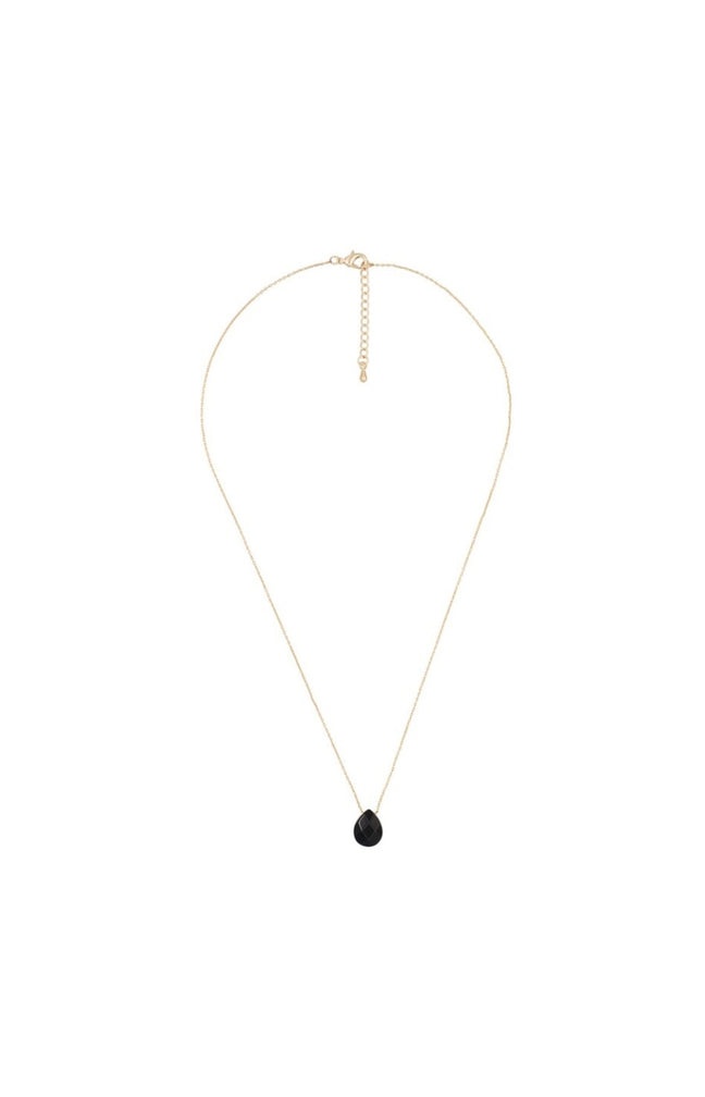 Collier Ivica - Laiton doré & obsidienne noire