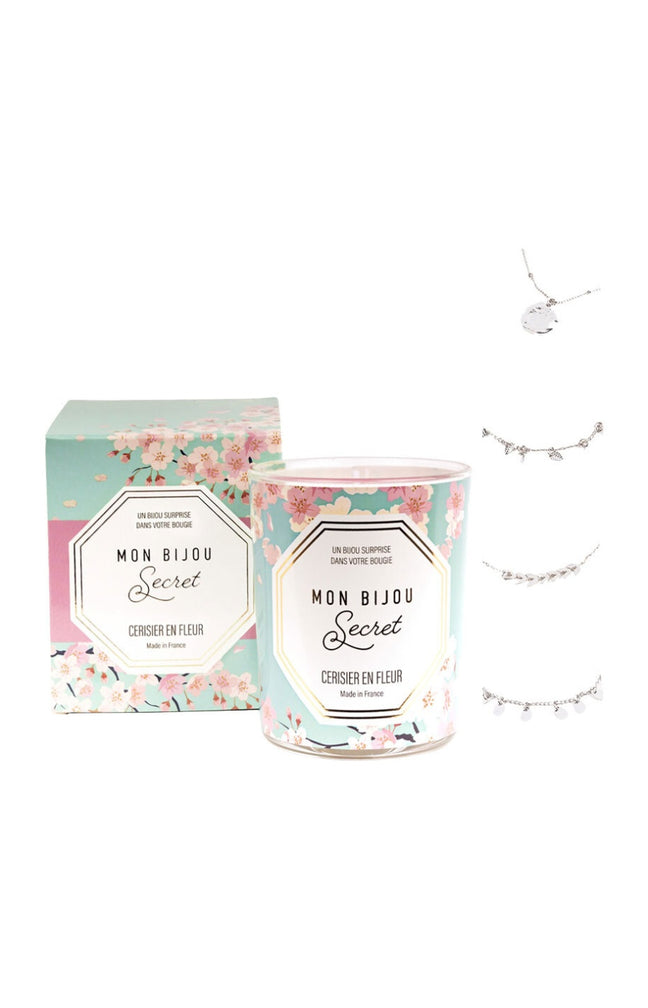 Bougie parfumée - Cerisier - Bracelet laiton argenté - 40h