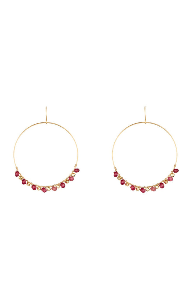 Boucles d'oreilles Rosario - Laiton doré & jade