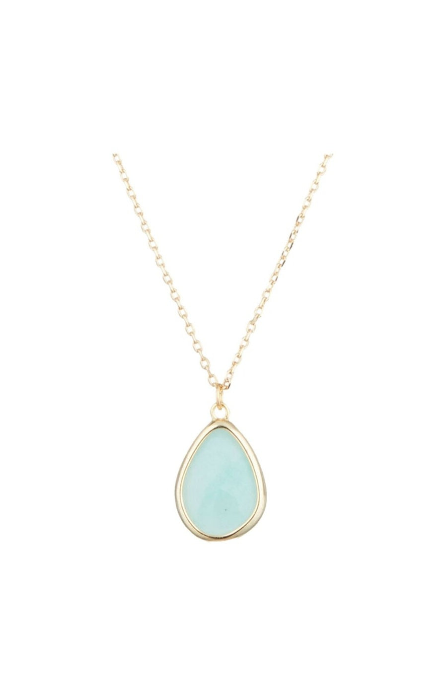 Collier Louane - Laiton doré & amazonite verte