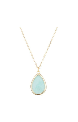 Collier Louane - Laiton doré & amazonite verte