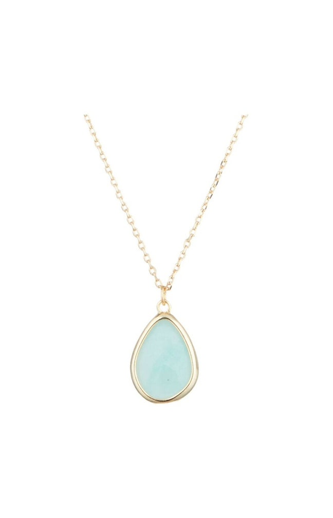 Collier Louane - Laiton doré & amazonite verte