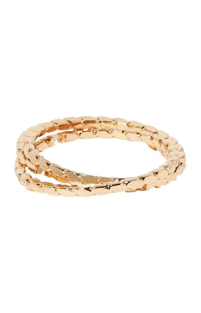 Bague ajustable Tadine tressée - Laiton doré