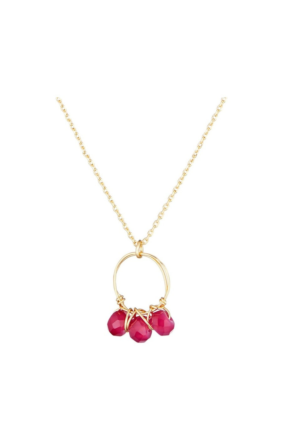 Collier Suzi - Laiton doré & agate violette