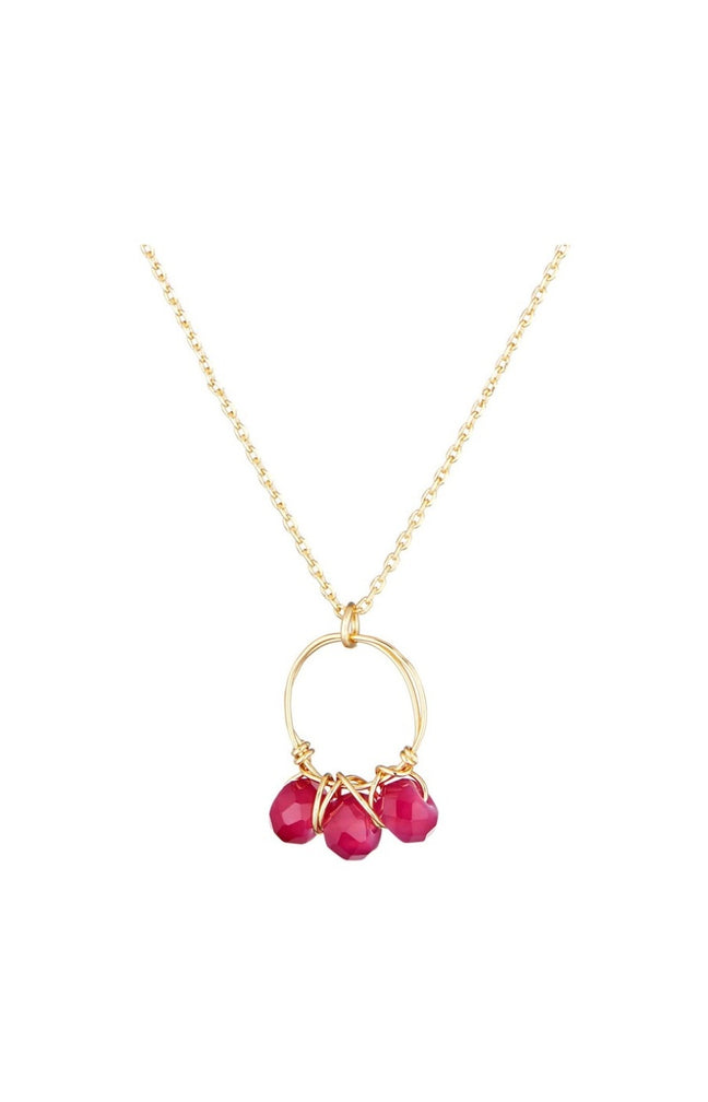 Collier Suzi - Laiton doré & agate violette