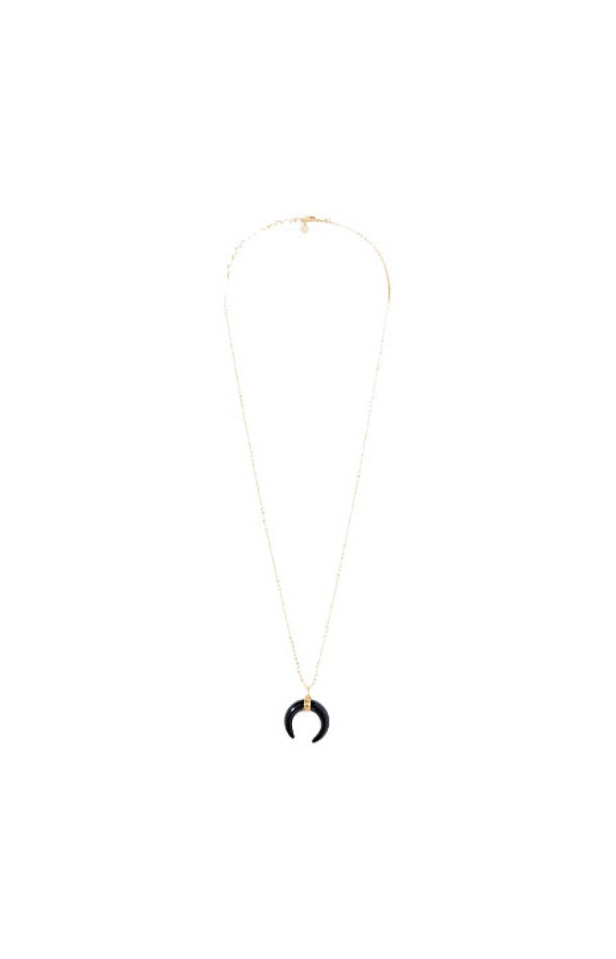 Collier - Laiton doré & jade noire