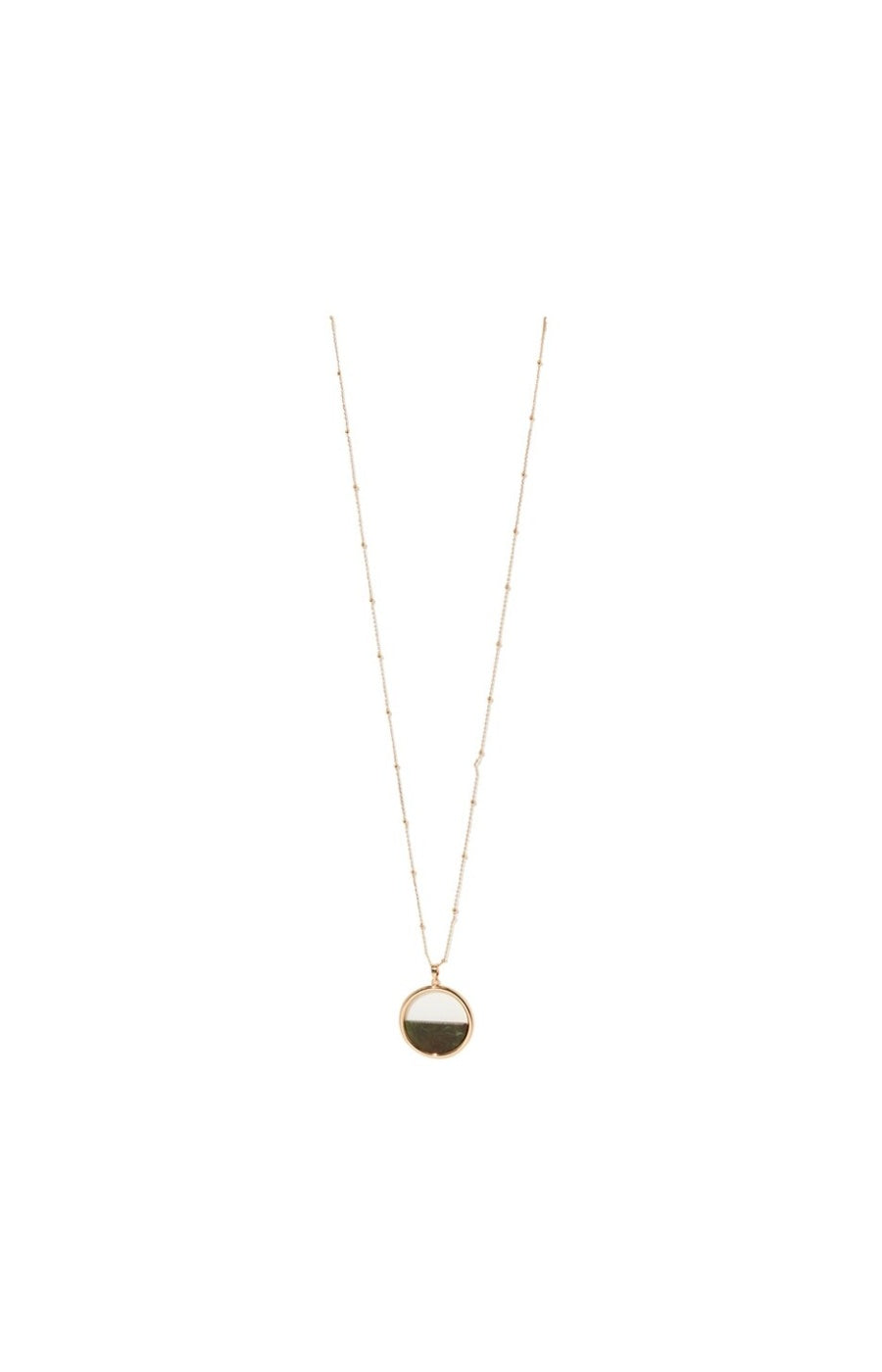 Collier Archipel  - Laiton doré & résine verte
