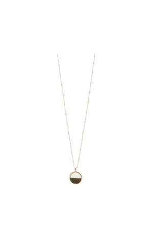 Collier Archipel  - Laiton doré & résine verte