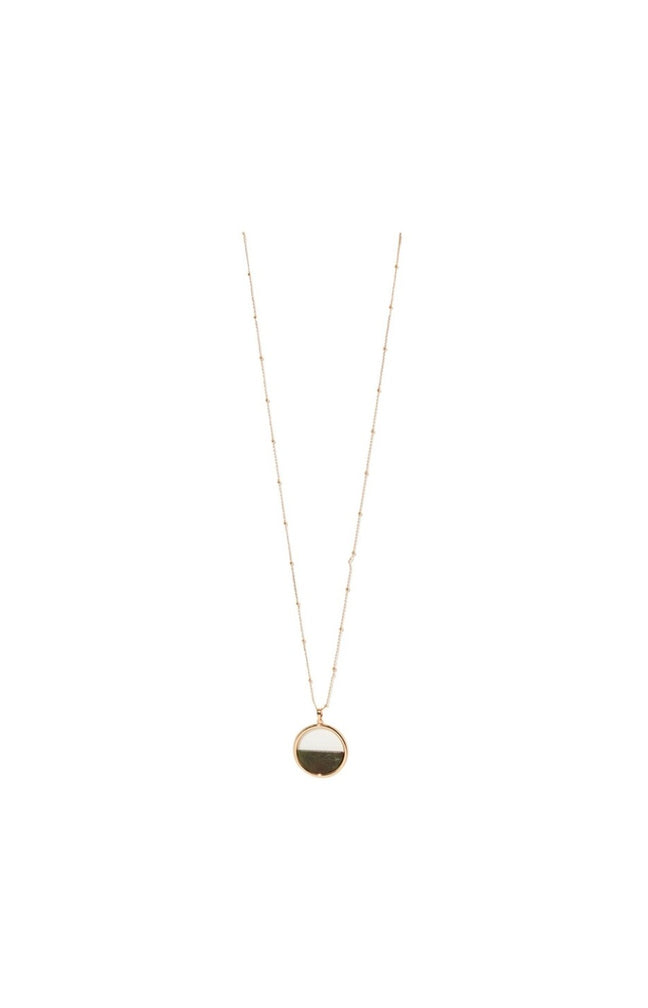 Collier Archipel  - Laiton doré & résine verte