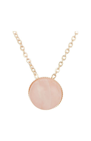 Collier Lyo - Laiton doré & quartz rose