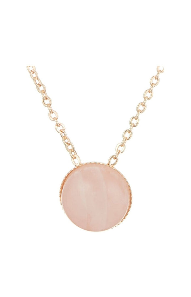 Collier Lyo - Laiton doré & quartz rose