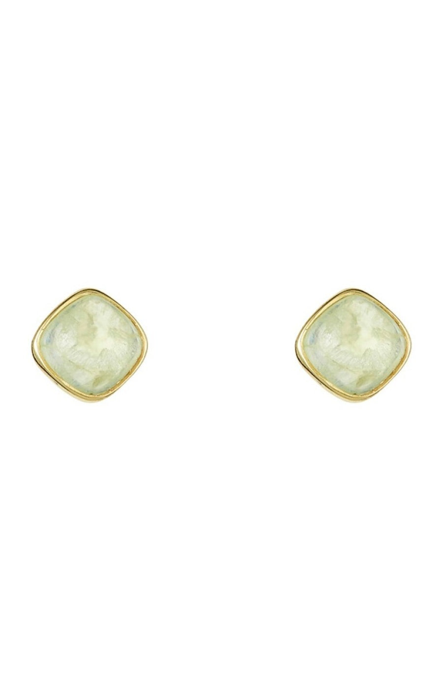 Boucles d'oreilles Suzanne - Laiton doré & préhnite