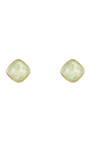 Boucles d'oreilles Suzanne - Laiton doré & préhnite