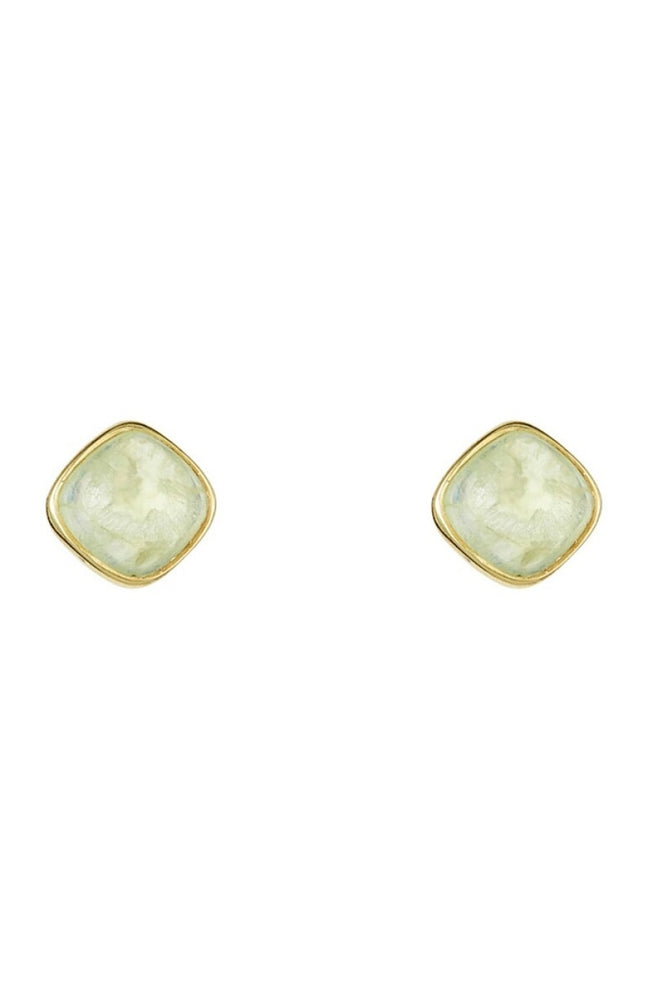 Boucles d'oreilles Suzanne - Laiton doré & préhnite