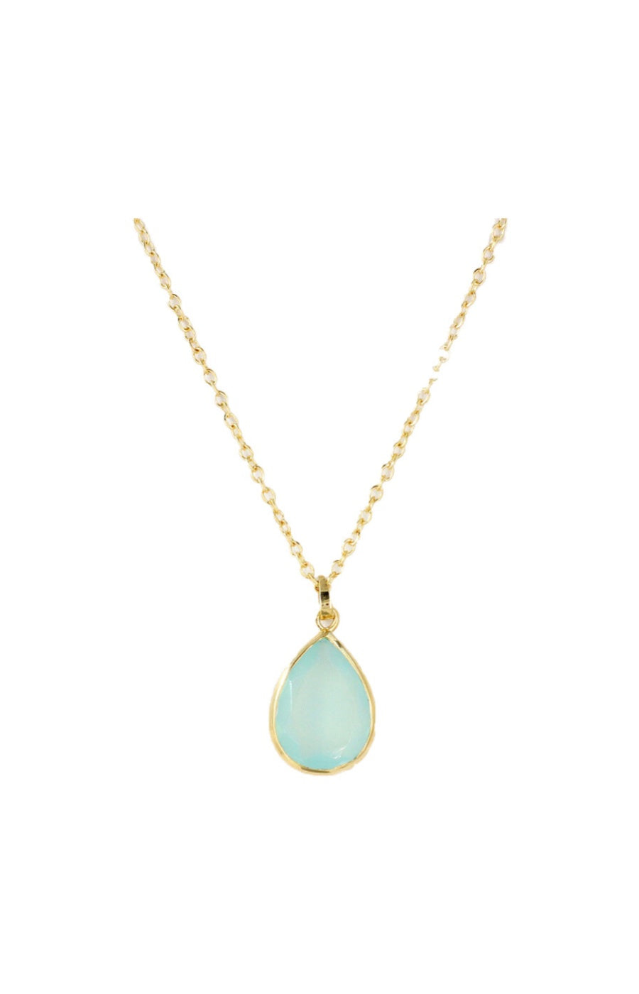 Collier Matéa - Laiton doré & calcédoine