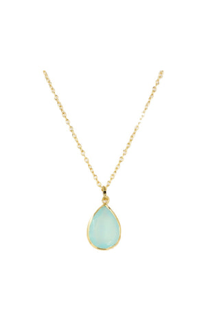 Collier Matéa - Laiton doré & calcédoine