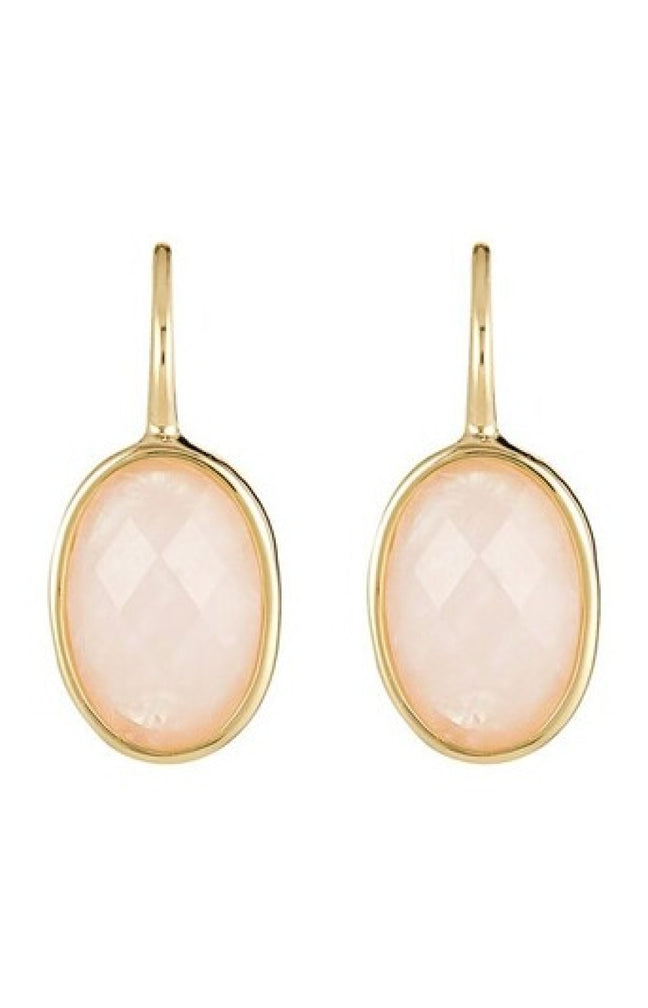 Boucles d'oreilles Lisa - Laiton doré & quartz