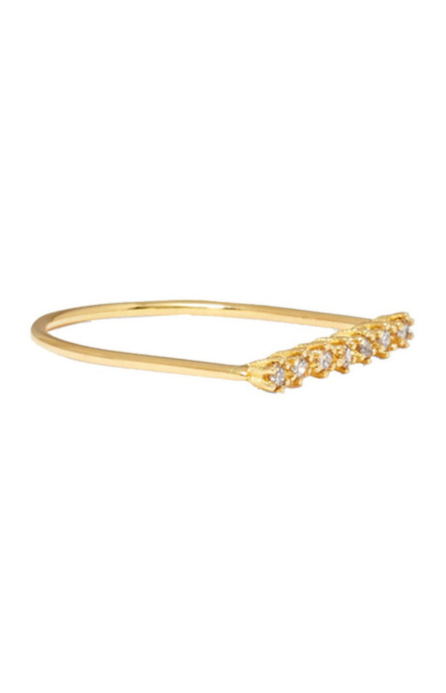 Bague Marine - Laiton doré à l'or fin 18k & zircons
