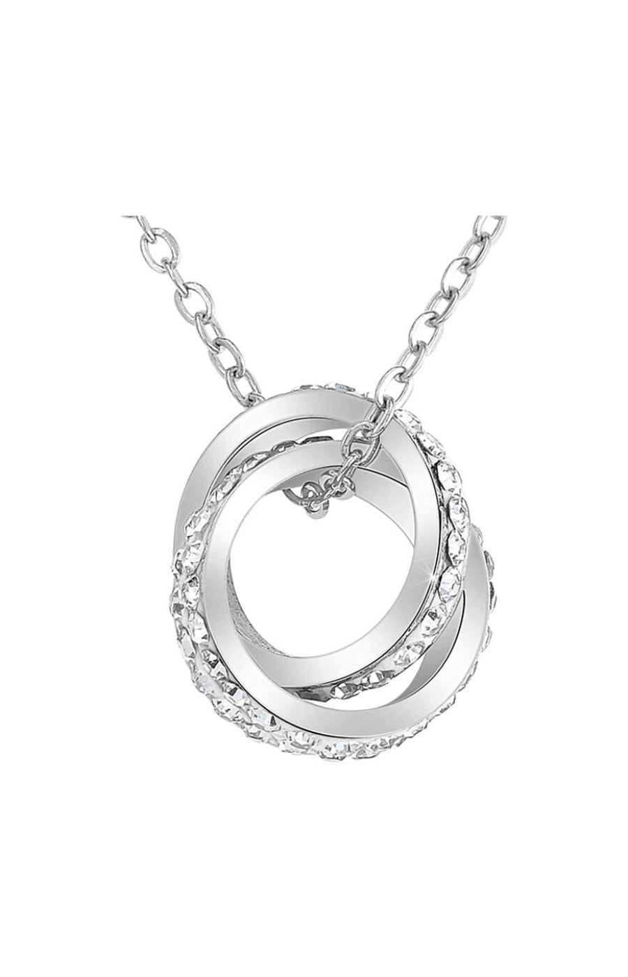 Collier anneaux - Acier inoxydable & cristaux