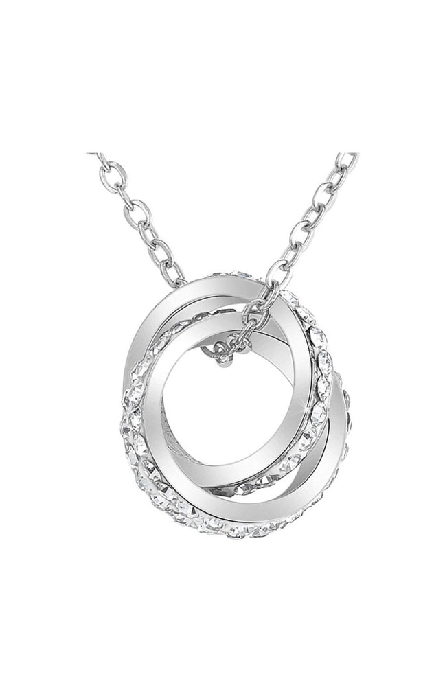 Collier anneaux - Acier inoxydable & cristaux