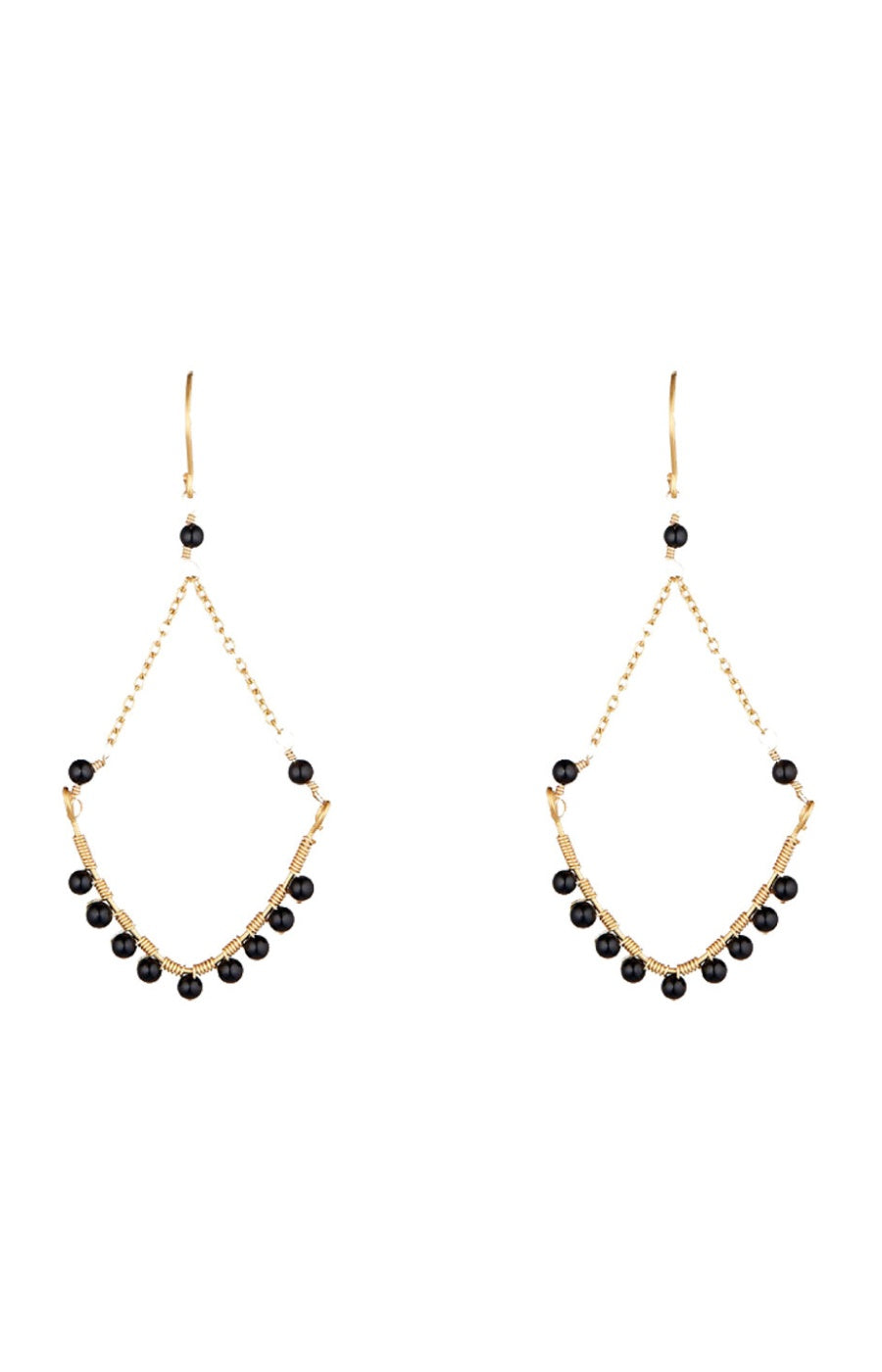 Boucles d'oreilles Candice - Laiton doré & jade