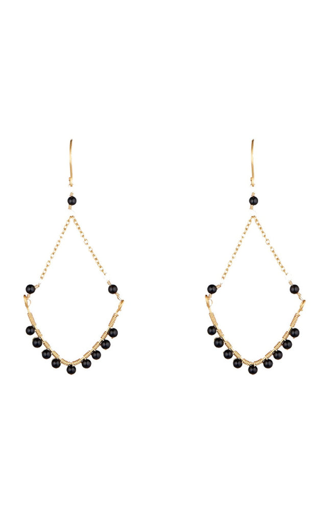 Boucles d'oreilles Candice - Laiton doré & jade