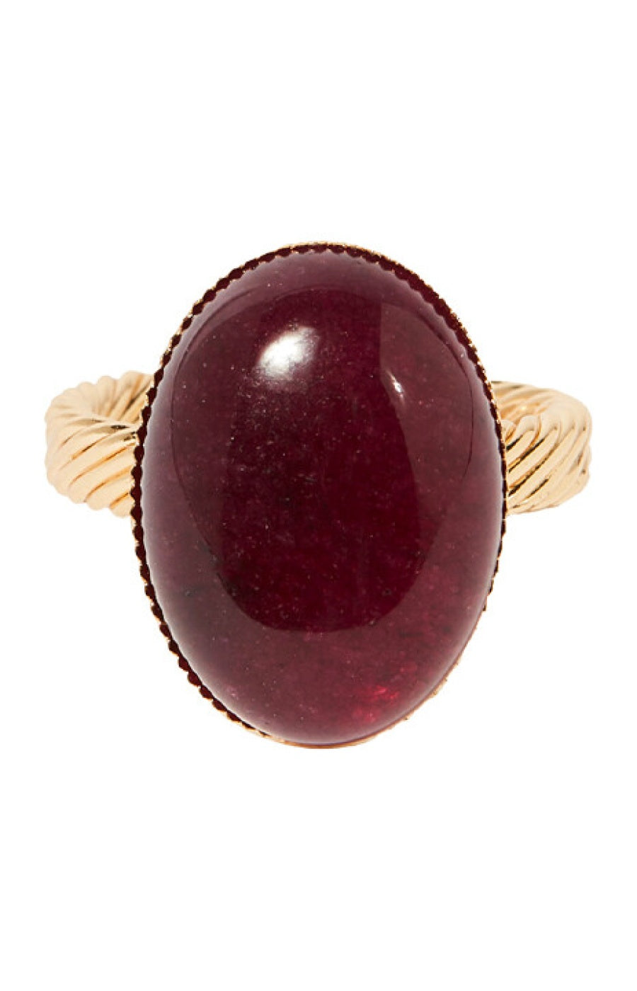 Bague ajustable Mare - Laiton doré & fluorite