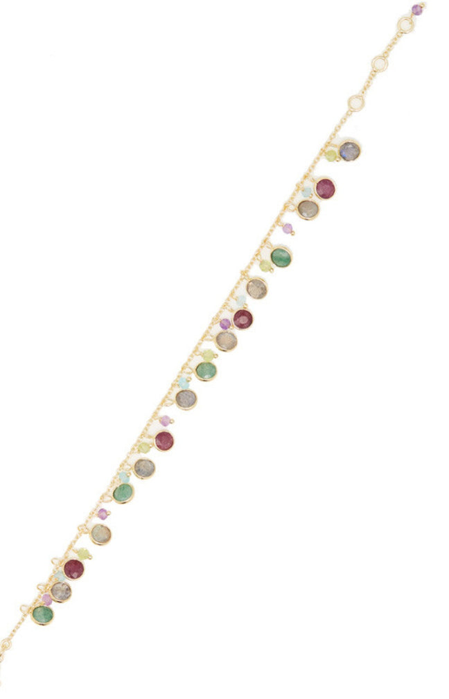 Bracelet Sherydan - Laiton doré & multipierres