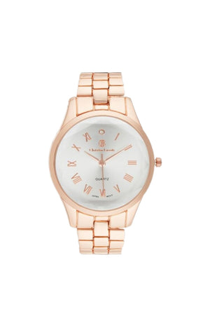 Montre à quartz en acier - Doré rose
