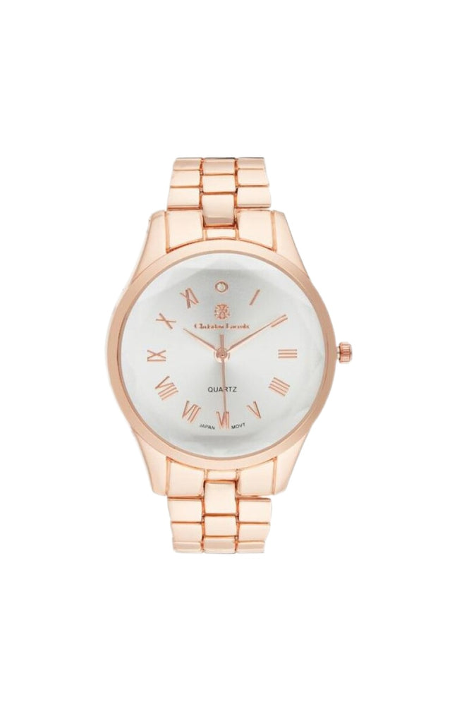 Montre à quartz en acier - Doré rose